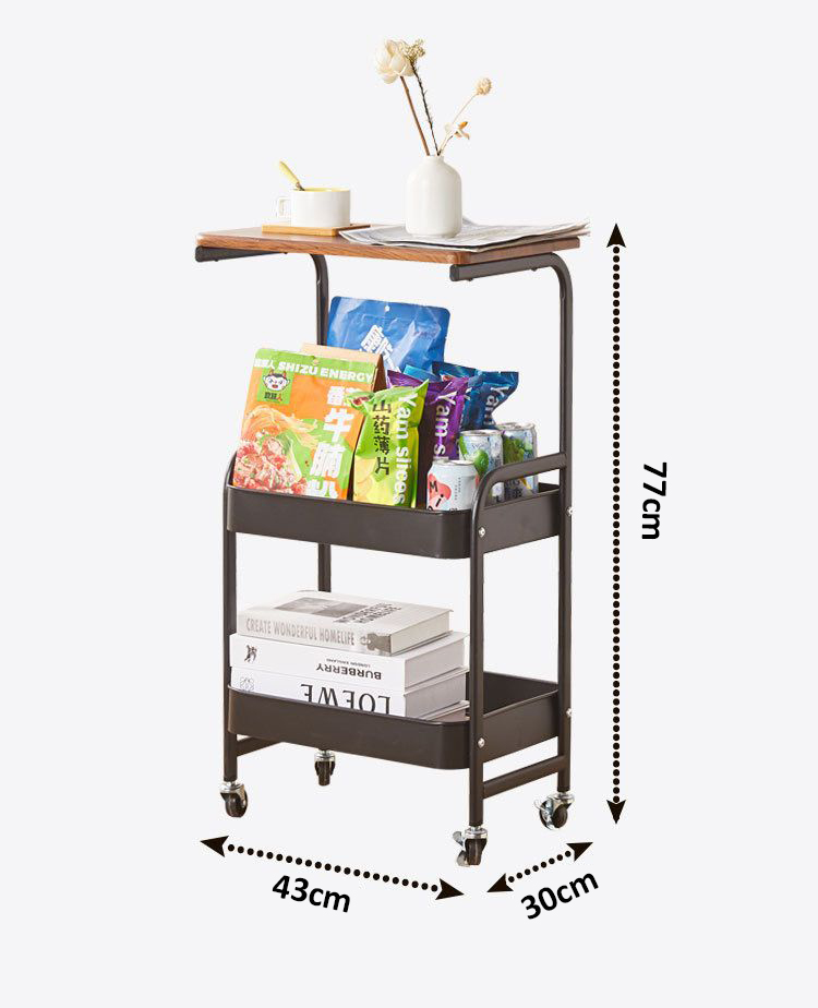 EE HOME Table Top Design 2 Tiers Trolley Rack With Wheel Kitchen Rack ...