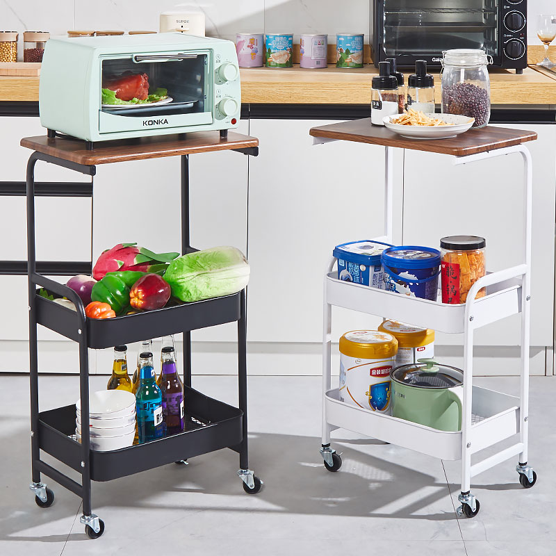 EE HOME Table Top Design 2 Tiers Trolley Rack With Wheel Kitchen Rack ...