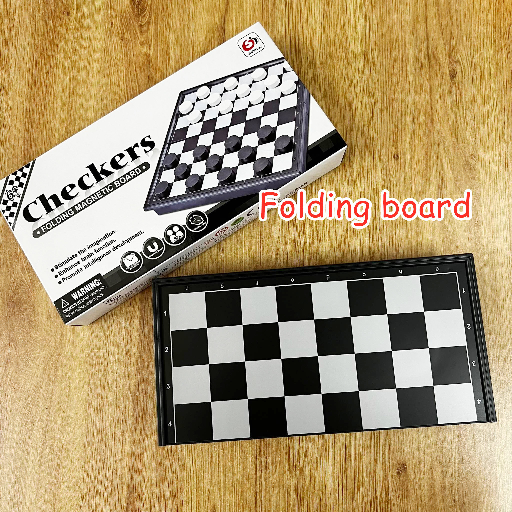 Premium Checkers Games with Folding Magnetic Board Mainan Kanak Kanak ...