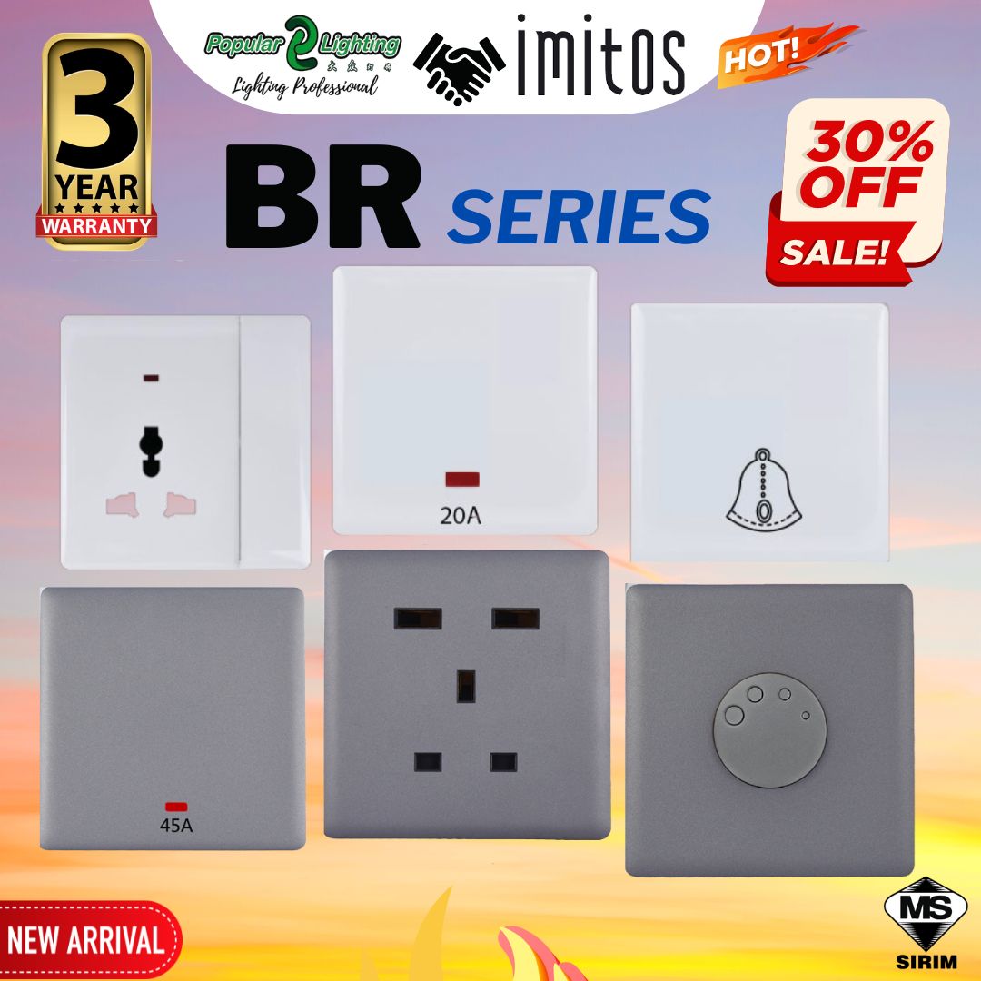 IMITOS SWITCH SWITCHES SOCKET 1/2/3/4 GANG 1/2/3/4 WAY TV TEL BELL ...