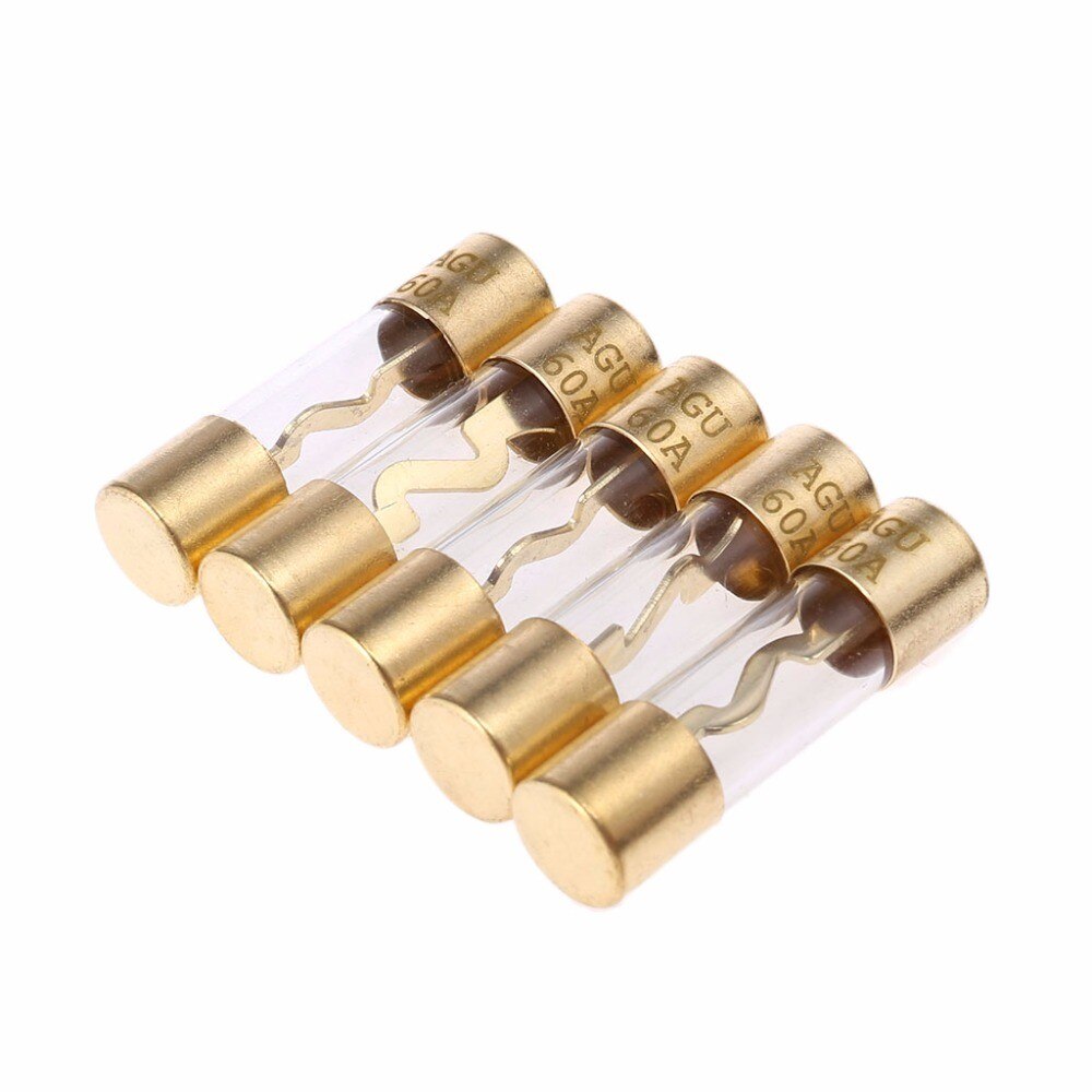 60A 100A AGU Fuse Amp Glass Tube Car Audio Amplifier Subwoofer Speaker ...