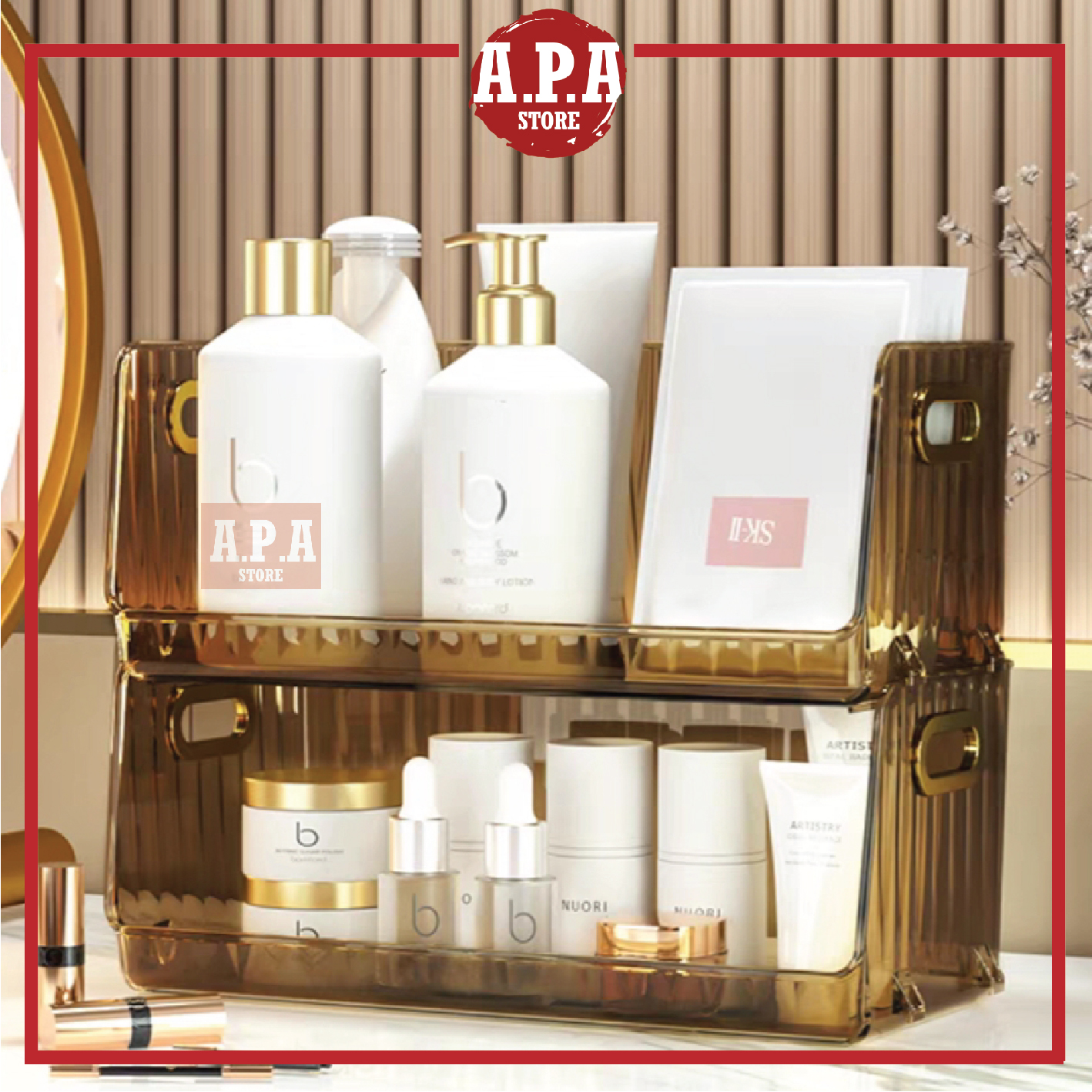 APA Stackable Storage Box Transparent Nordic Modern Luxury Organizer ...