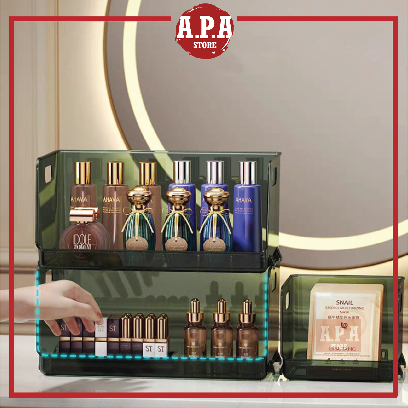 APA Stackable Storage Box Transparent Nordic Modern Luxury Organizer ...