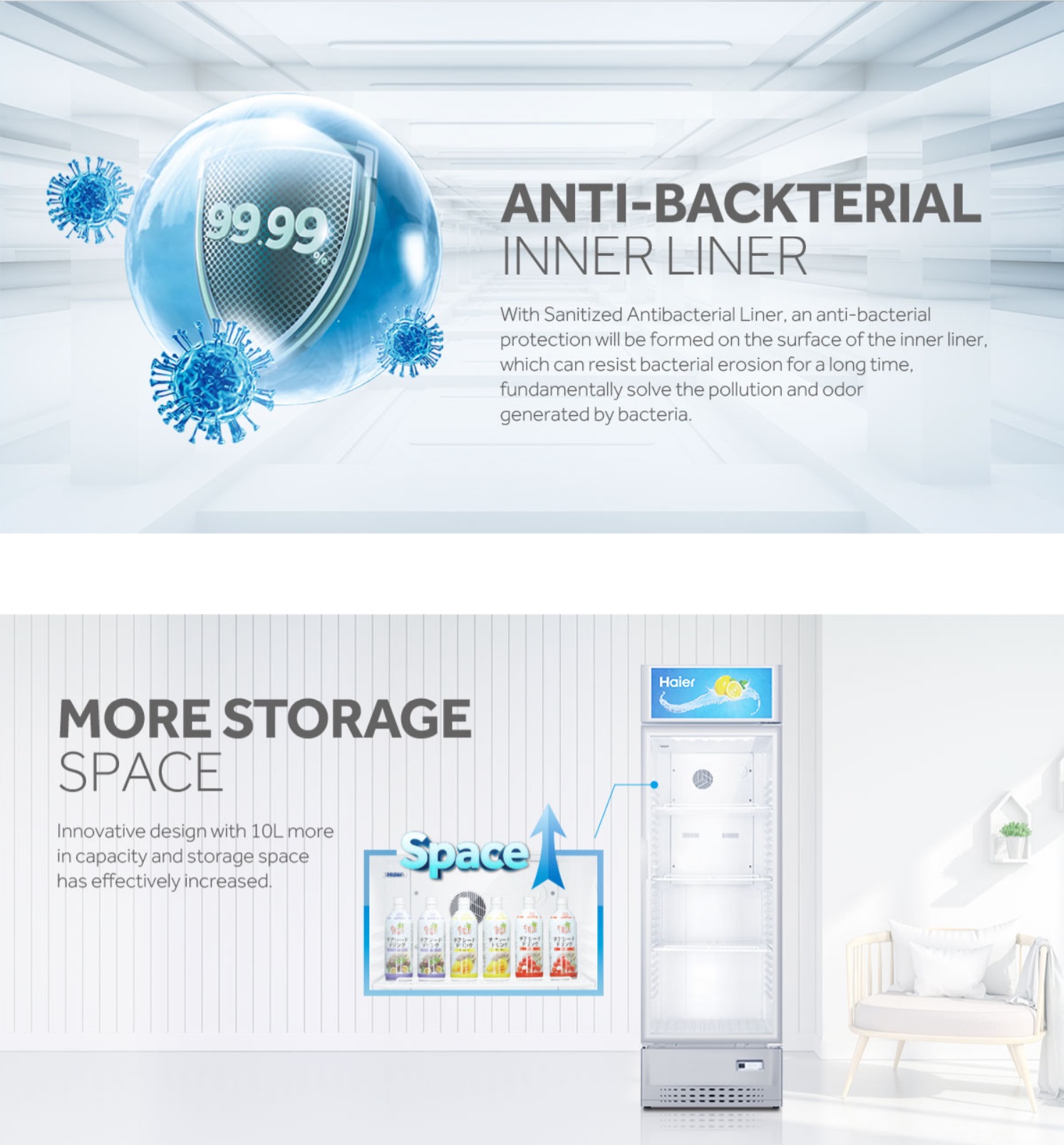 Haier 239L Display Chiller Showcase | SC-248E (Smart Refrigerator ...