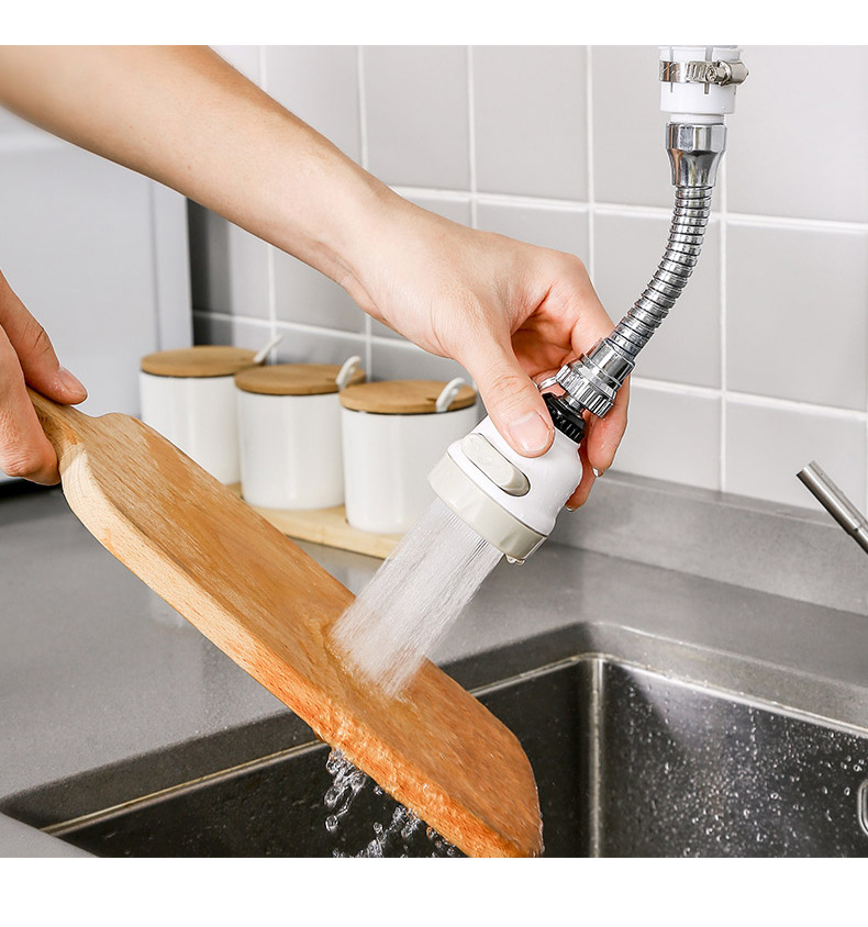 KAUKAU High Pressure 3 Mode Faucet Tap Aerator 360° Swivel Rotation ...