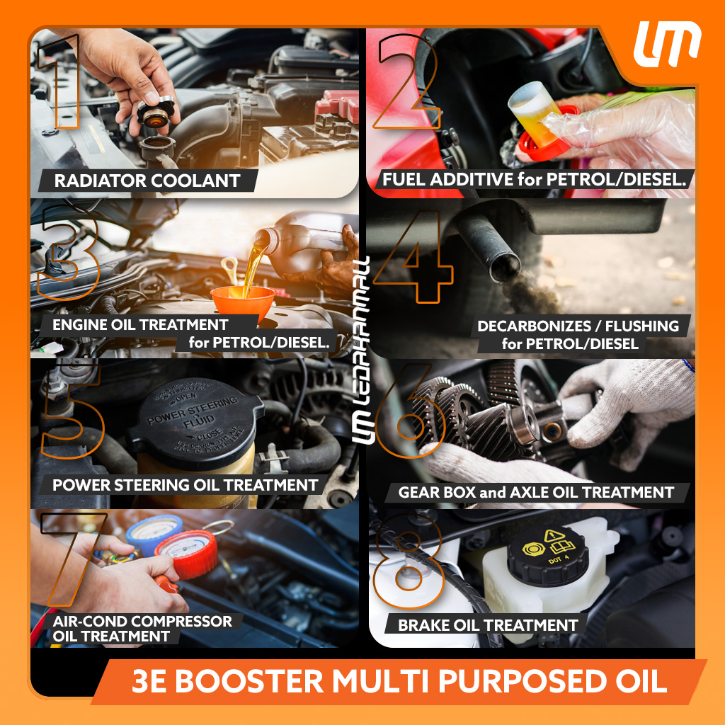 3E Booster Original Fuel Octane Booster Fuel Saver Oil Treatment Engine ...