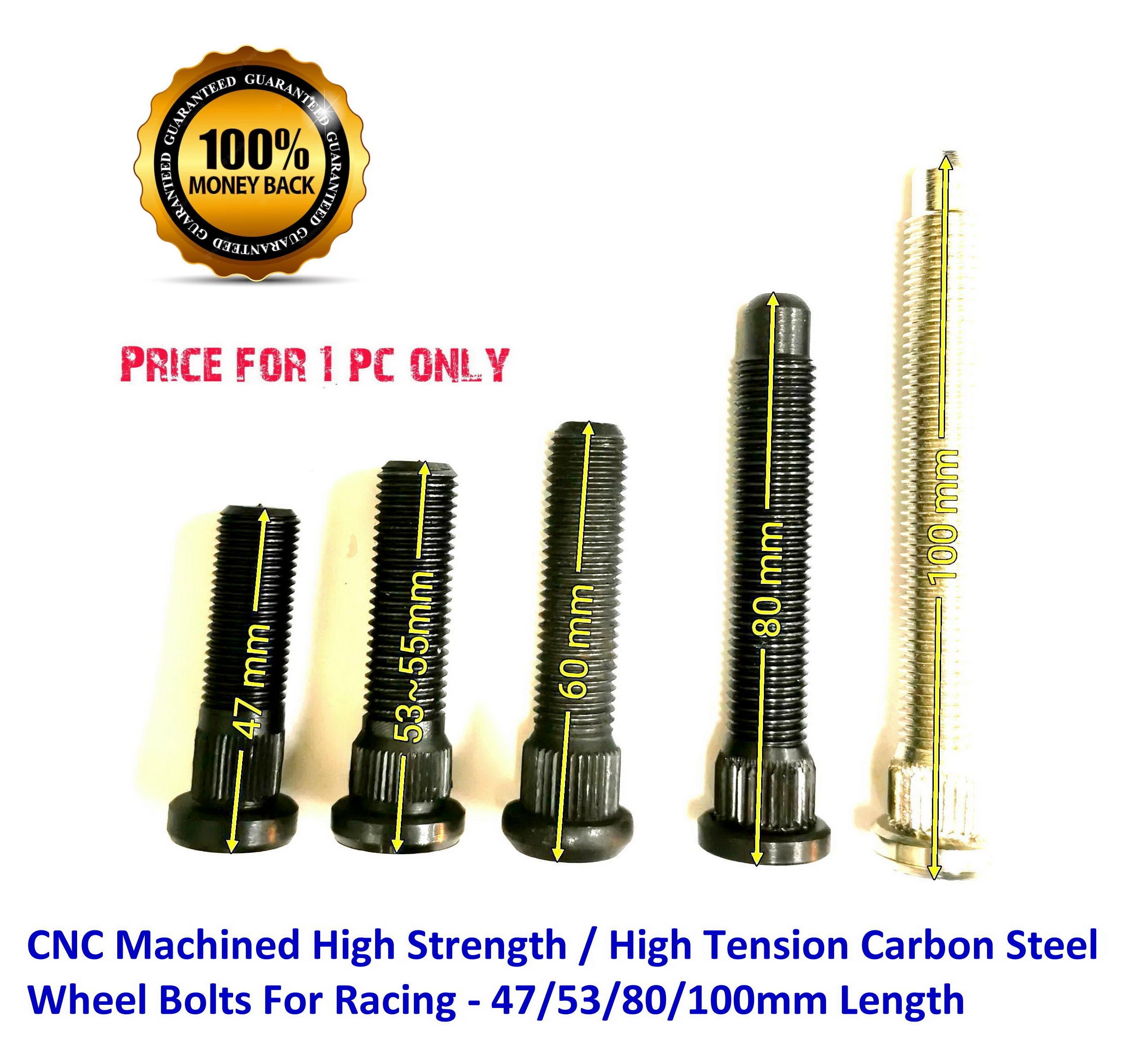 CNC Machined High Strength / High Tension Carbon Steel Wheel Bolts For ...