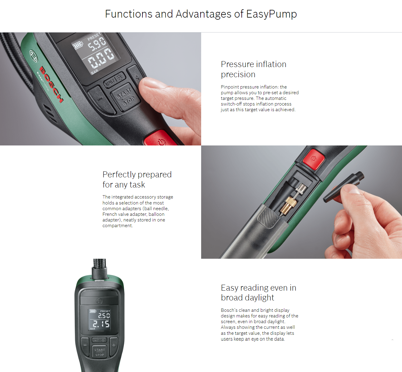 Bosch EasyPump Cordless Air Pump (Max 150 psi / 10.3 bar)