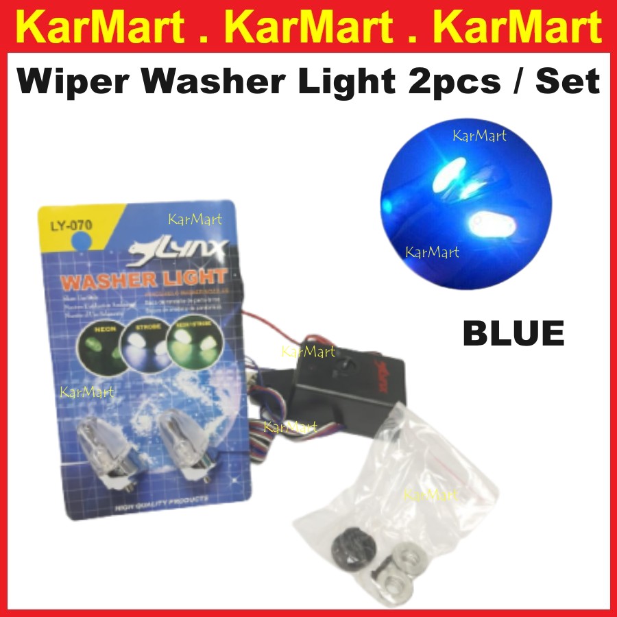 Wiper Washer Color Light LED Windscreen Lamp Jet Spray Nozzle Washer ...