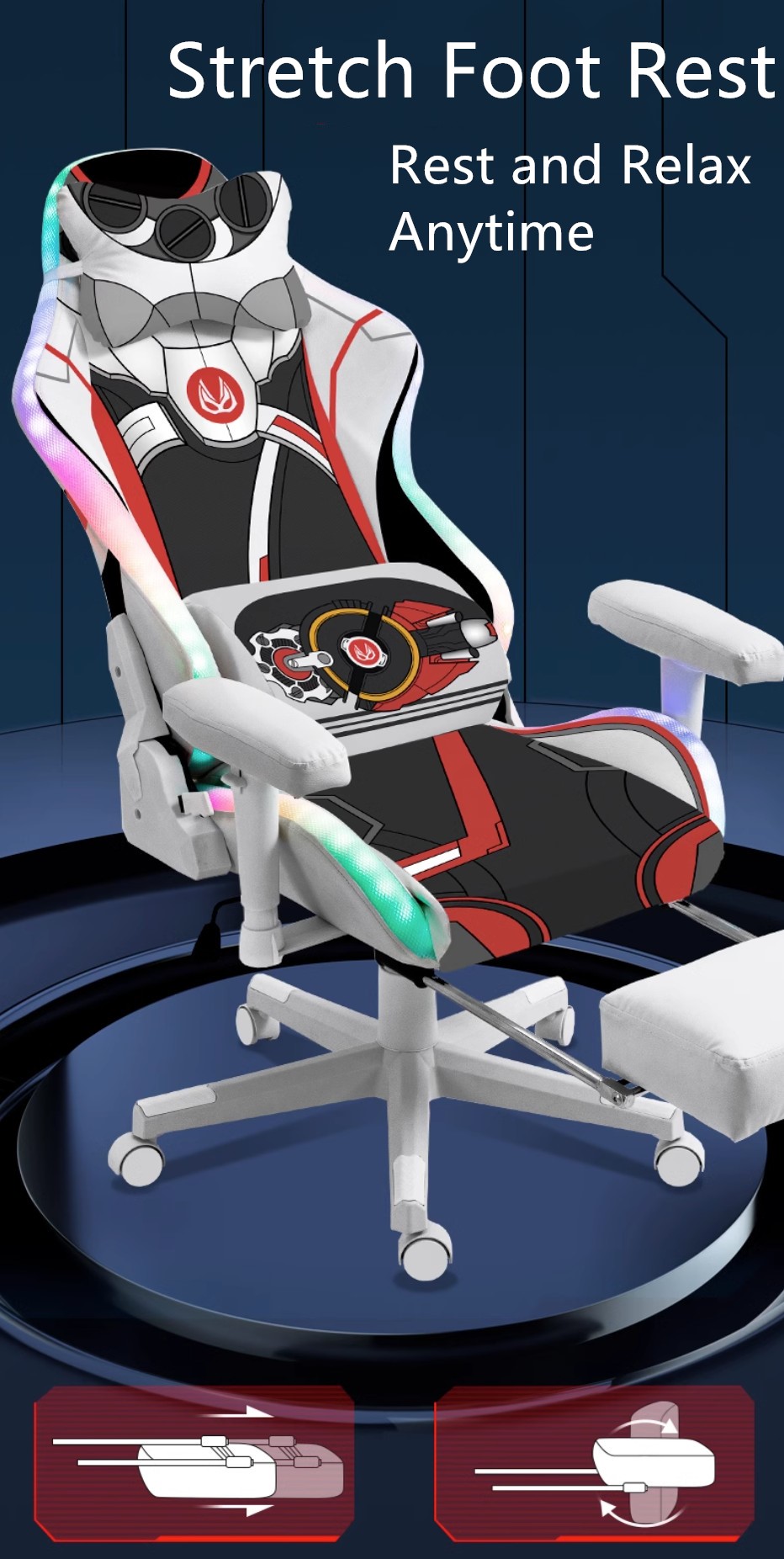PINK LOVE SLXY KAMEN RIDER GEATS WHITE PC GAMING CHAIR | Shopee Malaysia