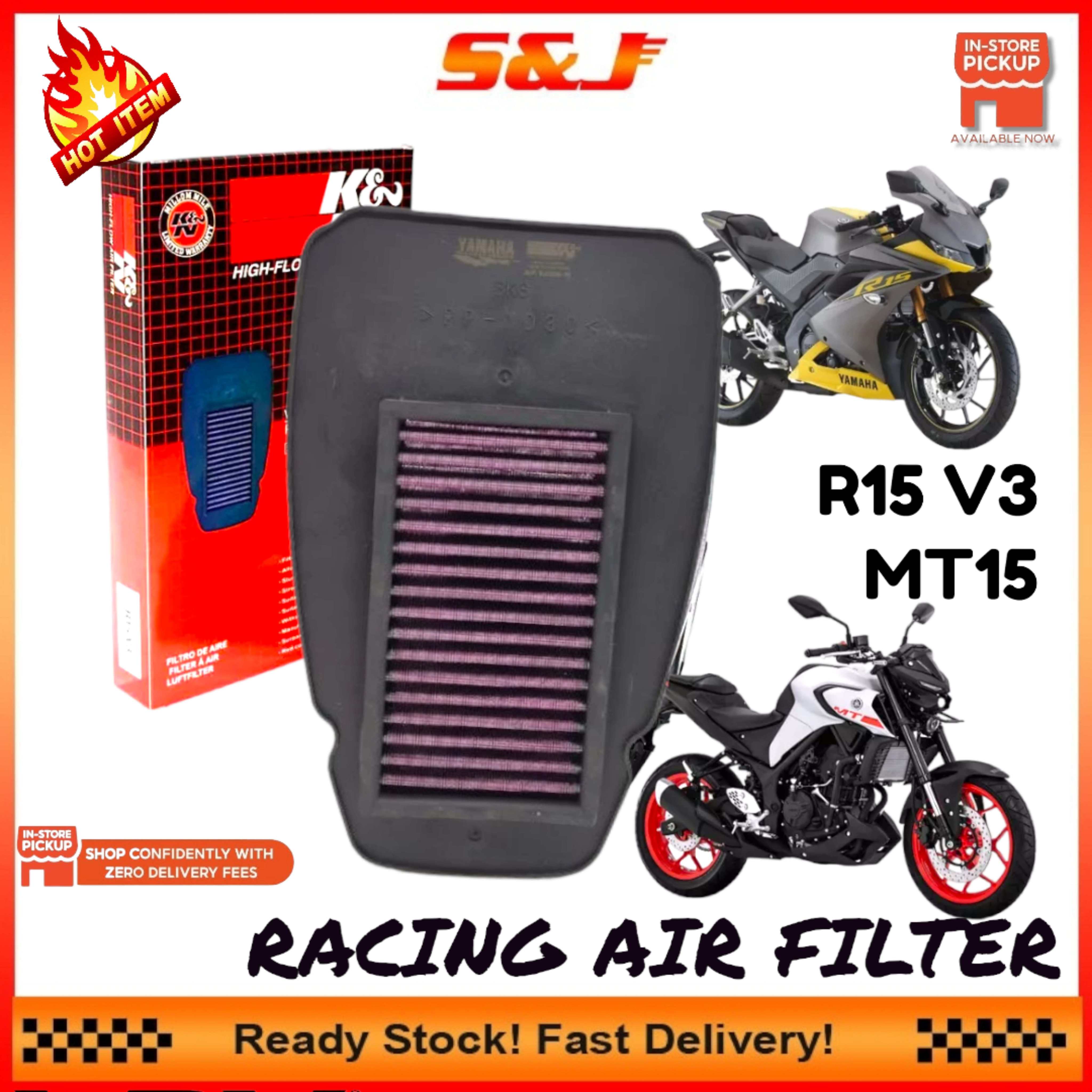 K&N R15 V3 MT15 R15V3 RACING AIR FILTER AIR CLEANER ASSY HIGH FLOW ...