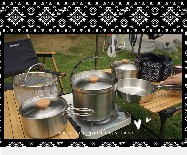Kit De Cuisine De Camping Portable NNEOBA - Nécessaire De Cuisine Pliable - Neuf Sous Blister