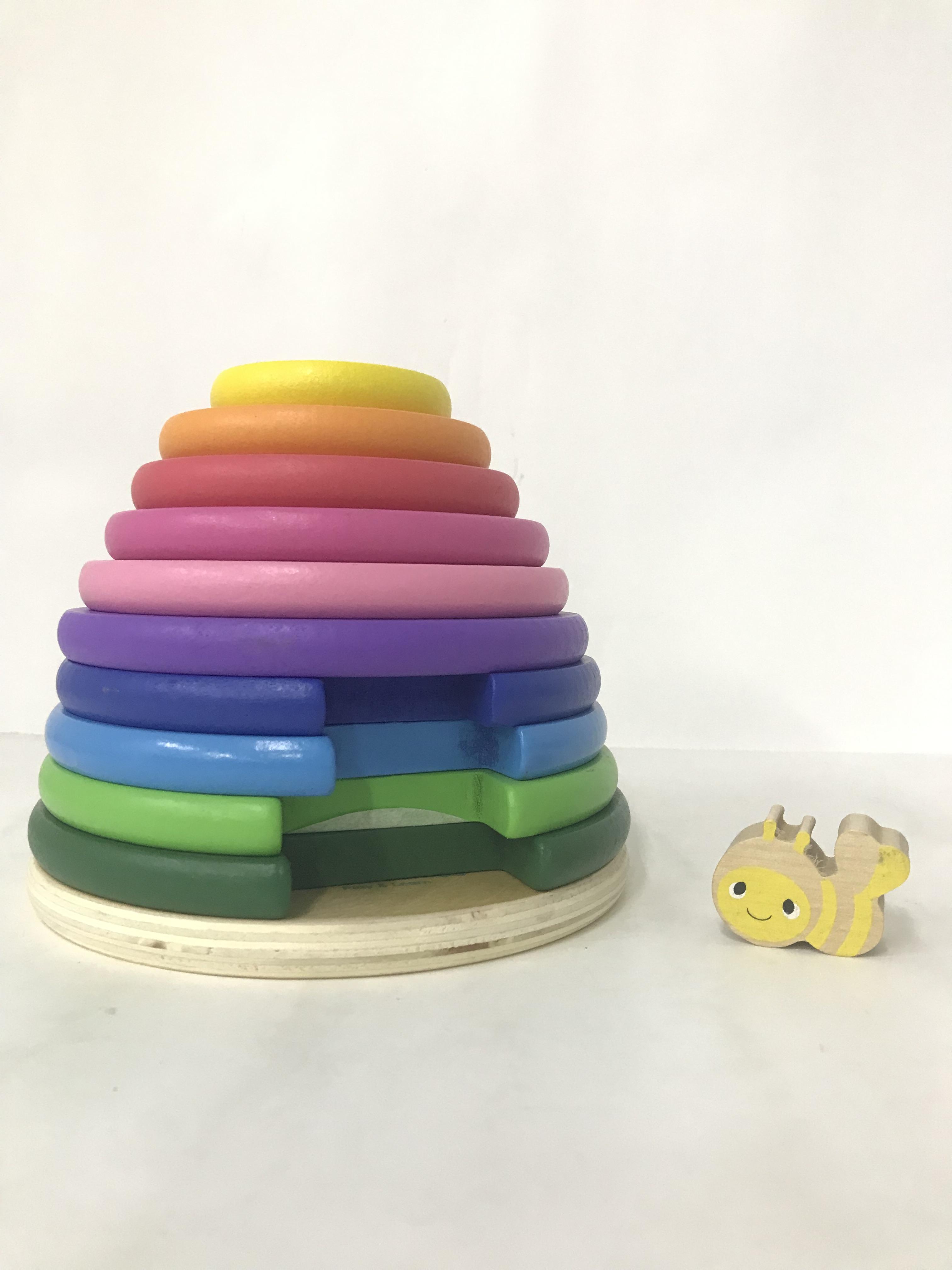 Little Genius Beehive Stack Wooden Educational Toys for Kids (12m+) For ...