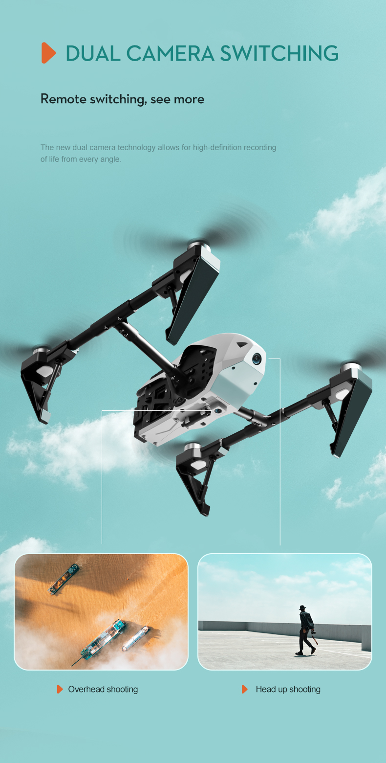 【New】KS66 8K HD Dual Camera Drone Alloy Architecture Quadcopter Optical ...