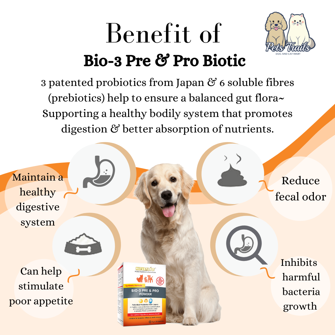 [NEW PRICE OCT] Natural Pet Probiotic Bio-3 Pre & Pro Powder 2g x 30 ...