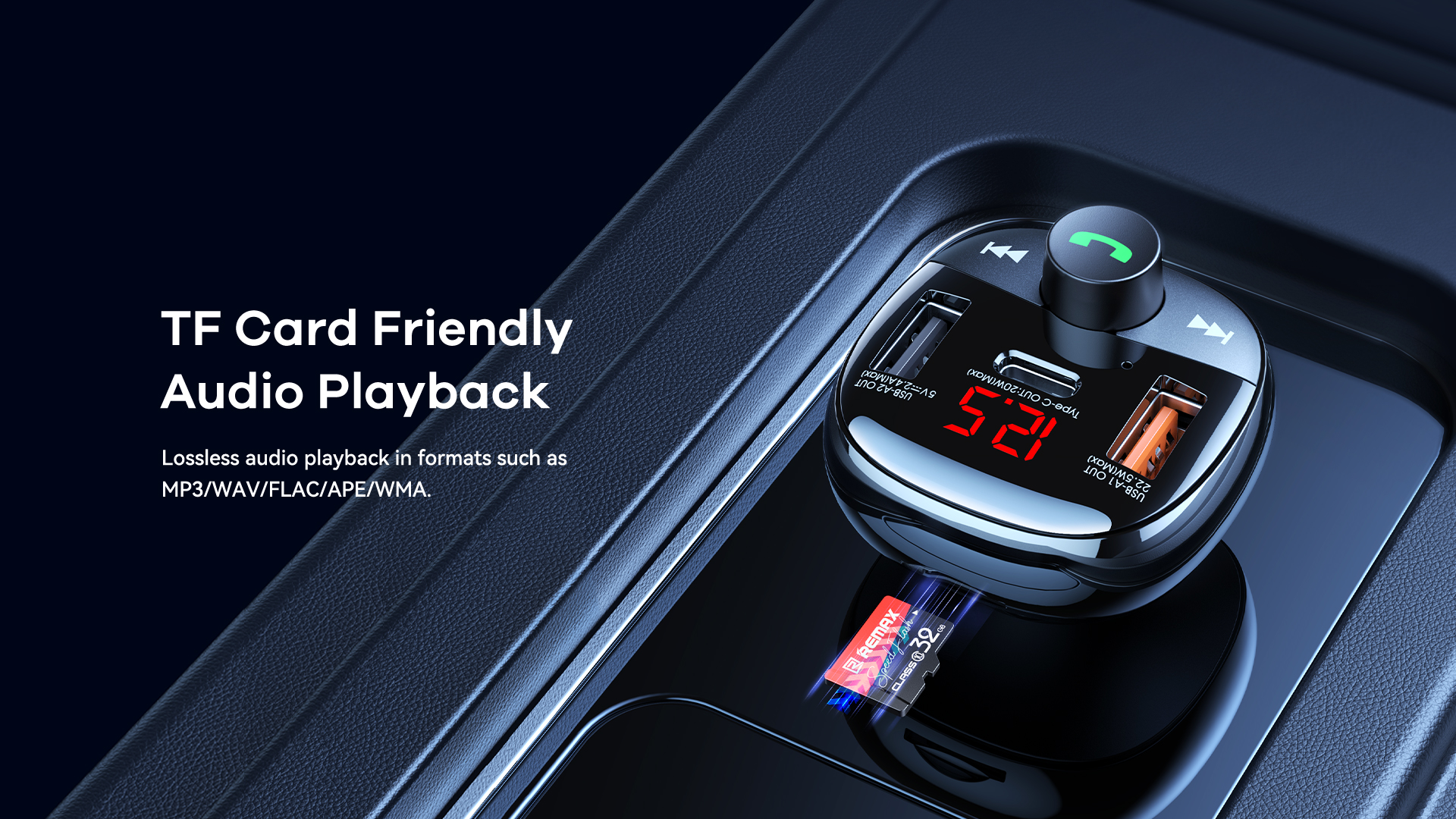 Original Remax FM Transmitter Bluetooth Car Charger Fast Charging 54.5W ...
