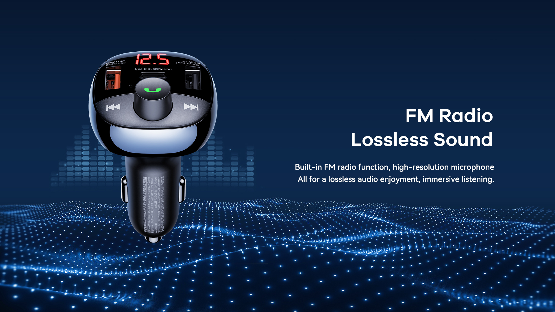 Original Remax FM Transmitter Bluetooth Car Charger Fast Charging 54.5W ...