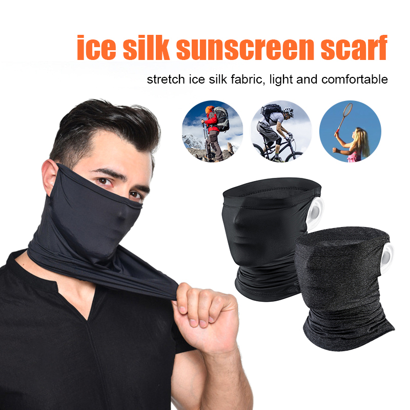 Ear Hang Mask Ice Silk Cooling Head Scarf Face Mask Rider Bandana ...