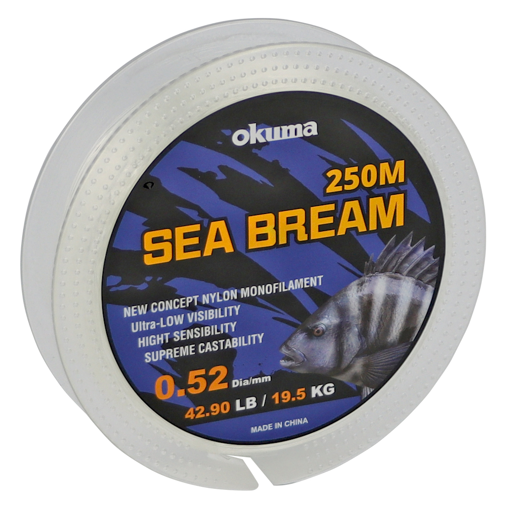 250m Okuma Sea Bream Line CLEAR Nylon Monofilament Fishing Line Tali  Pancing Tangsi (9.97LB-42.9LB)