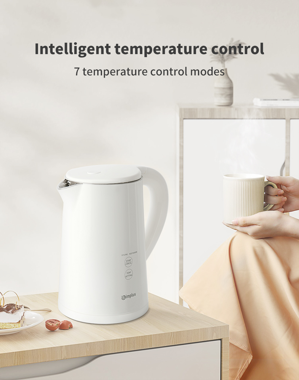 1.2L Multipurpose Thermostatic Kettle with Filter 220V Flash Thermostatic  Electric Coffee Pot For Kitchen Automatic Milk Warming