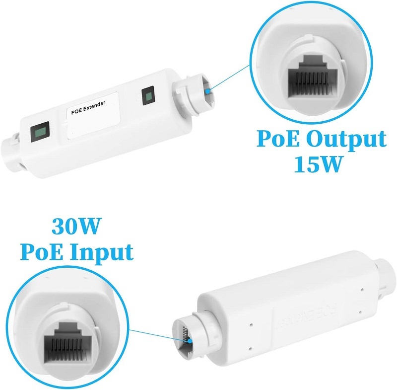 IP67 Waterproof Poe Extender, Max 15W Output Poe Repeater Outdoor ...