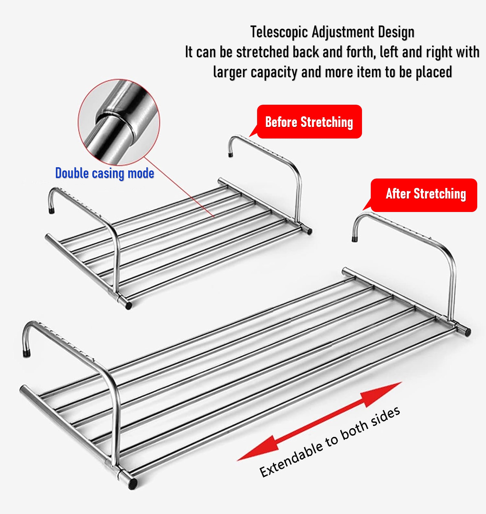 Folding Retractable Balcony Drying Rack, Stainless Steel Laundry ...