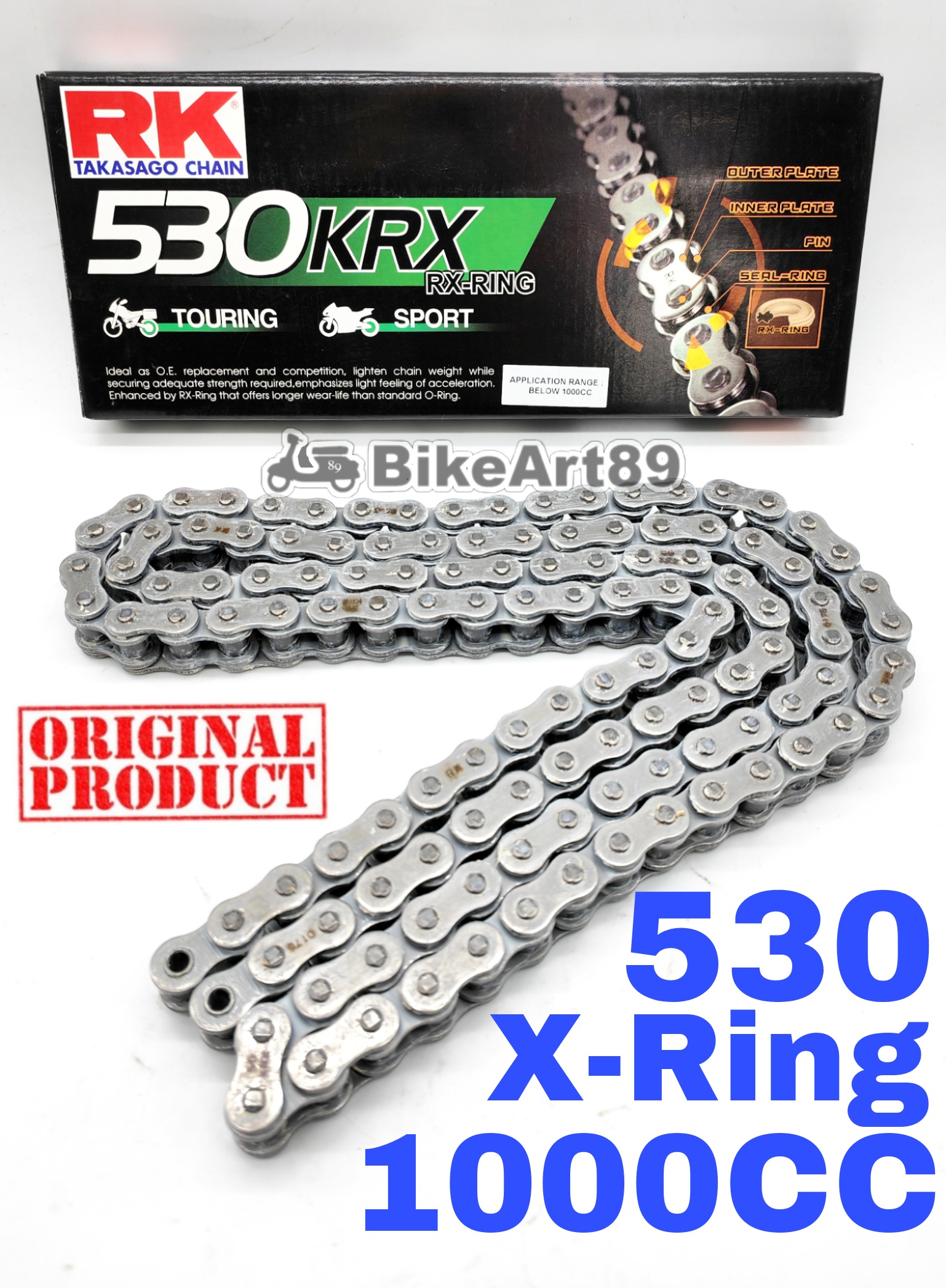 RK Sprocket Set YAMAHA R1 RK530 KRX X-Ring Rivet Black / Gold Chain ...