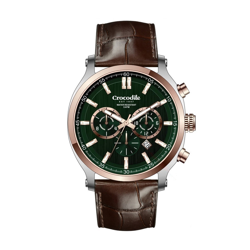 Crocodile Japan Quartz Multifunction Date Stainless Steel Case