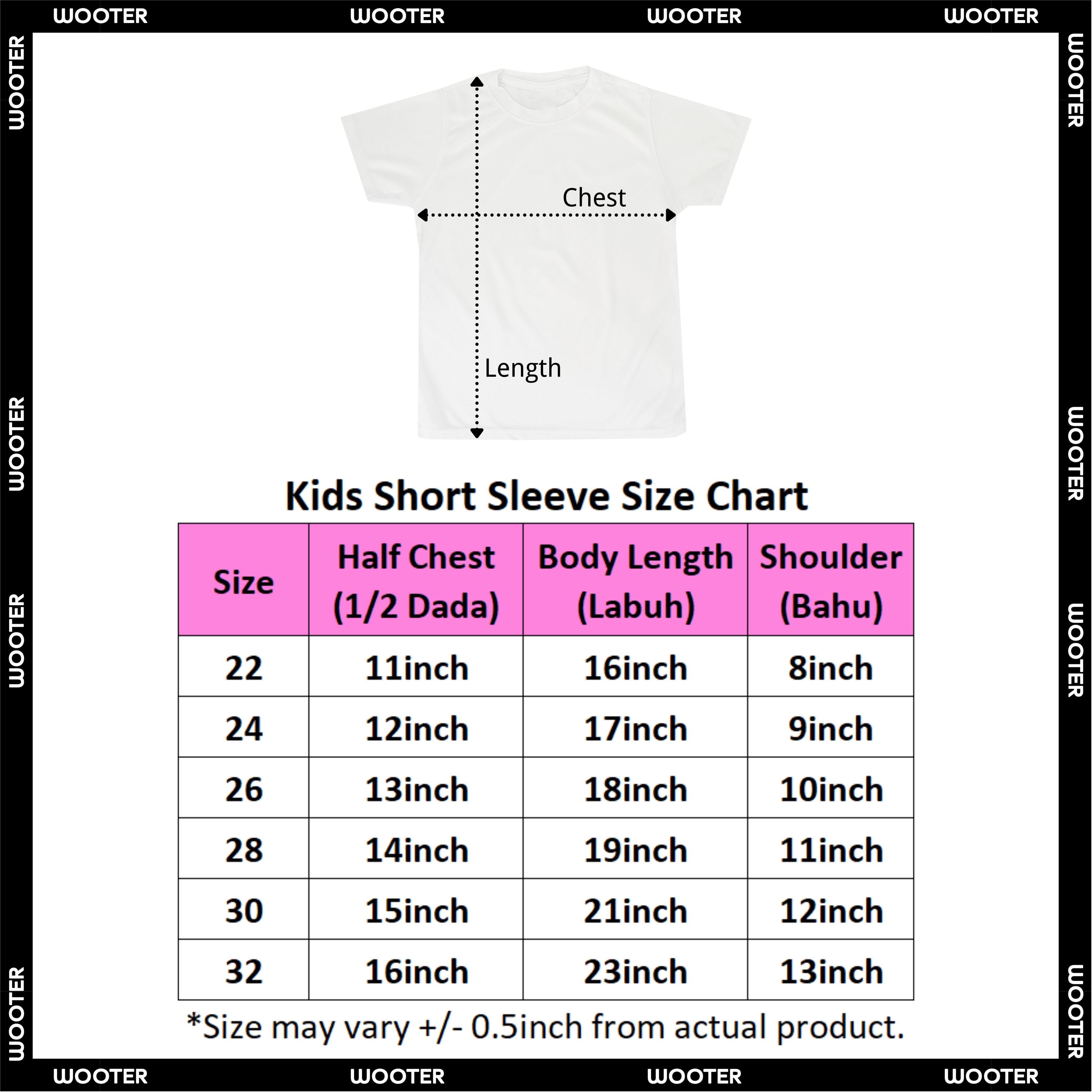 Baju Budak) Kids Microfiber T-Shirt/Kids Jersey T-Shirt/Budak T