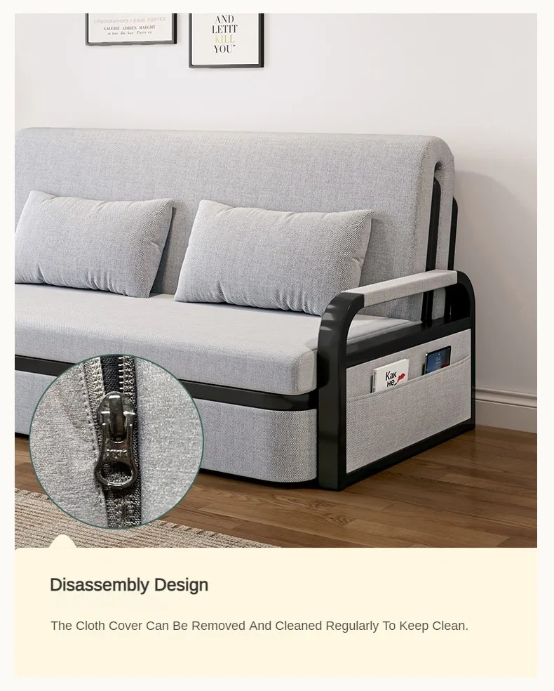 (Free Shipping) Sofa Bed with Pullable Single Foldable Nordic Sofa Bed