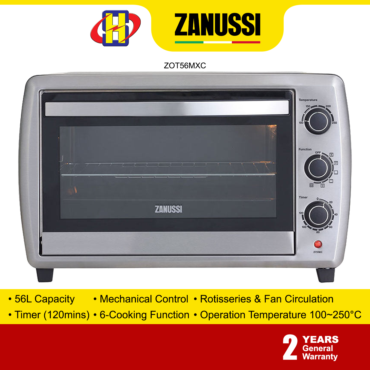 zanussi fan oven with electronic timer zob25702xa