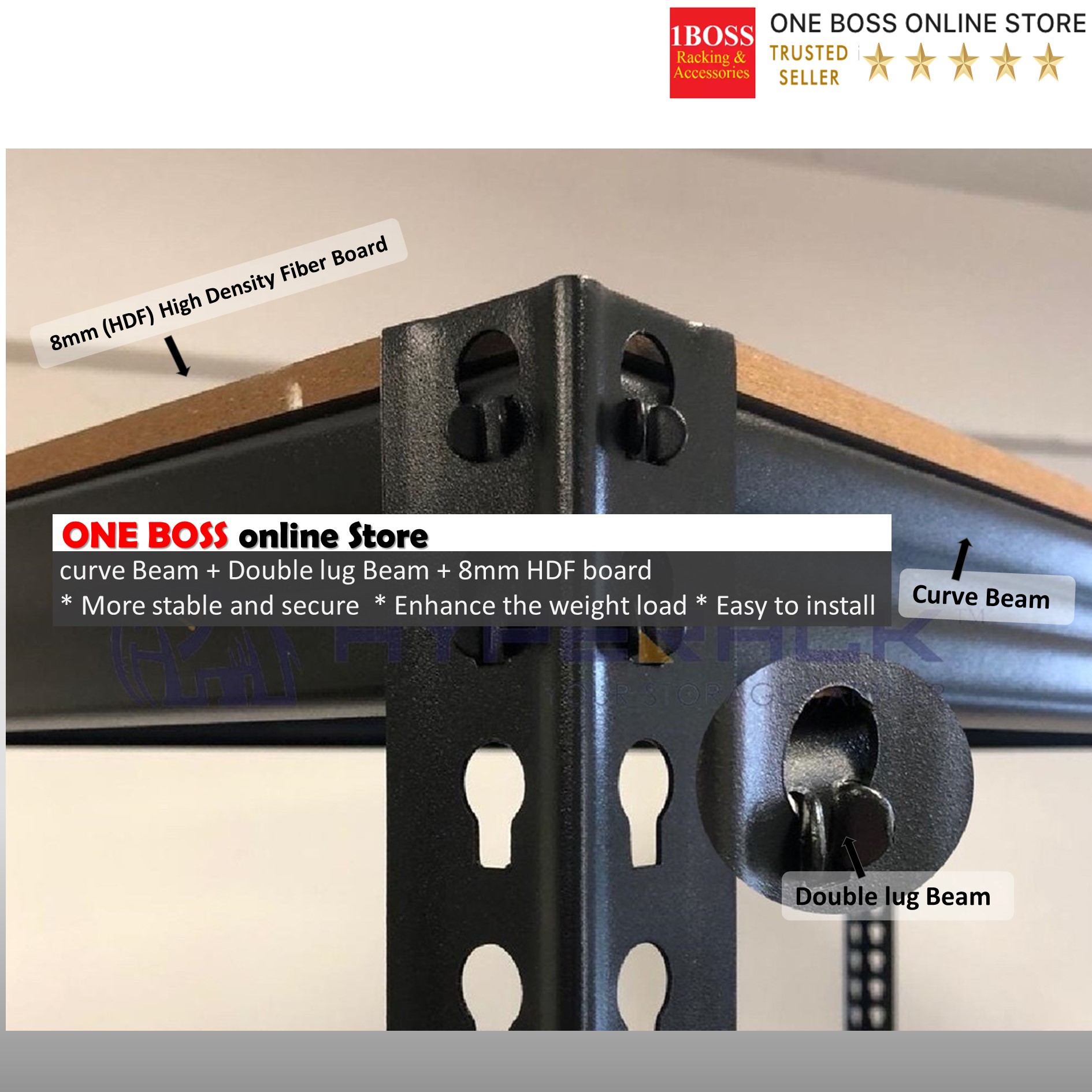 1BOSS 4 Tier/level MATTE BLACK Boltless Heavy Duty Rack Office File ...