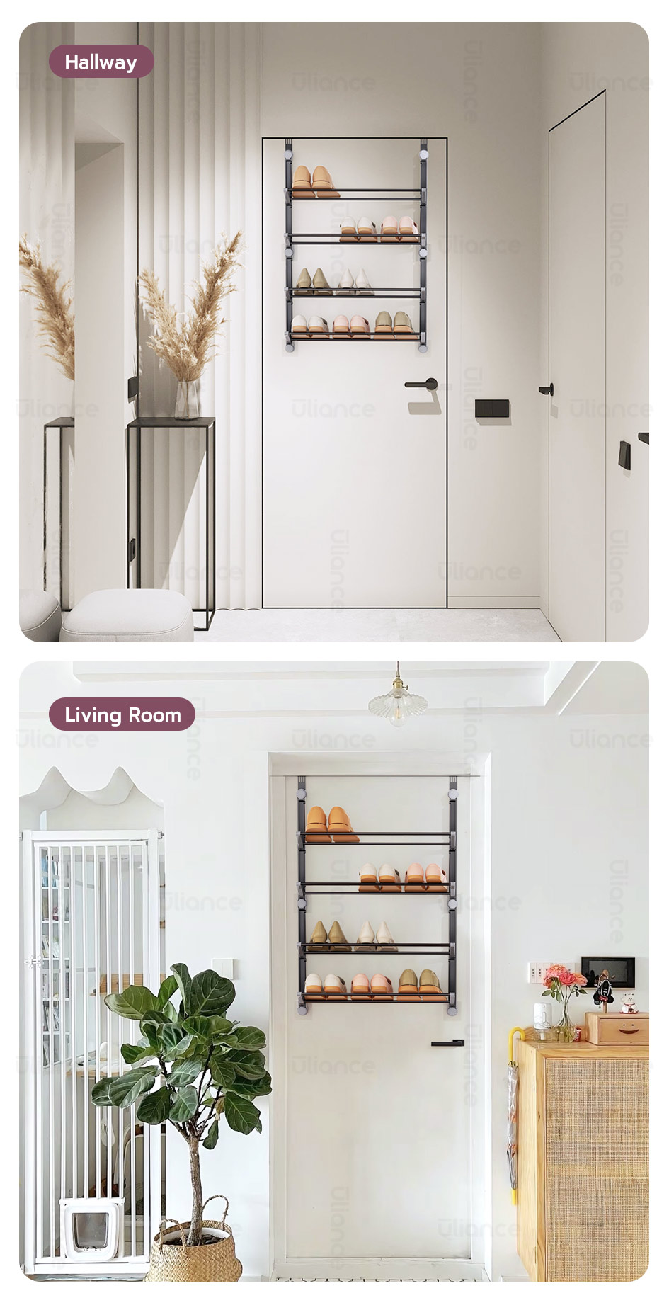 Uliance Over The Door Shoe Rack Boots, Slippers, Sneakers Towers Rack ...
