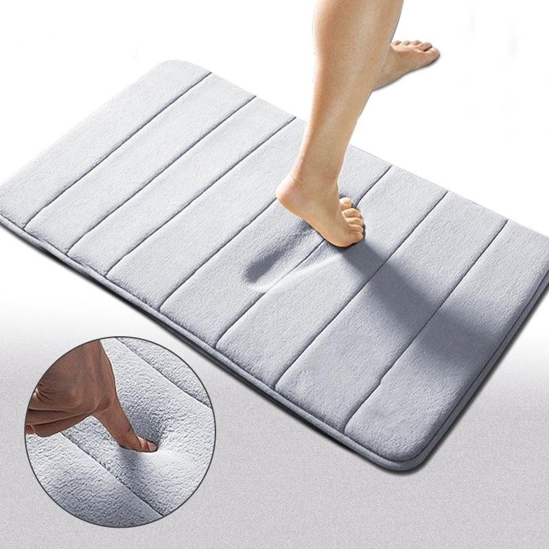 Baby Toilet Water Absorption Rug Shaggy Bathroom Mat Kids Memory Foam ...