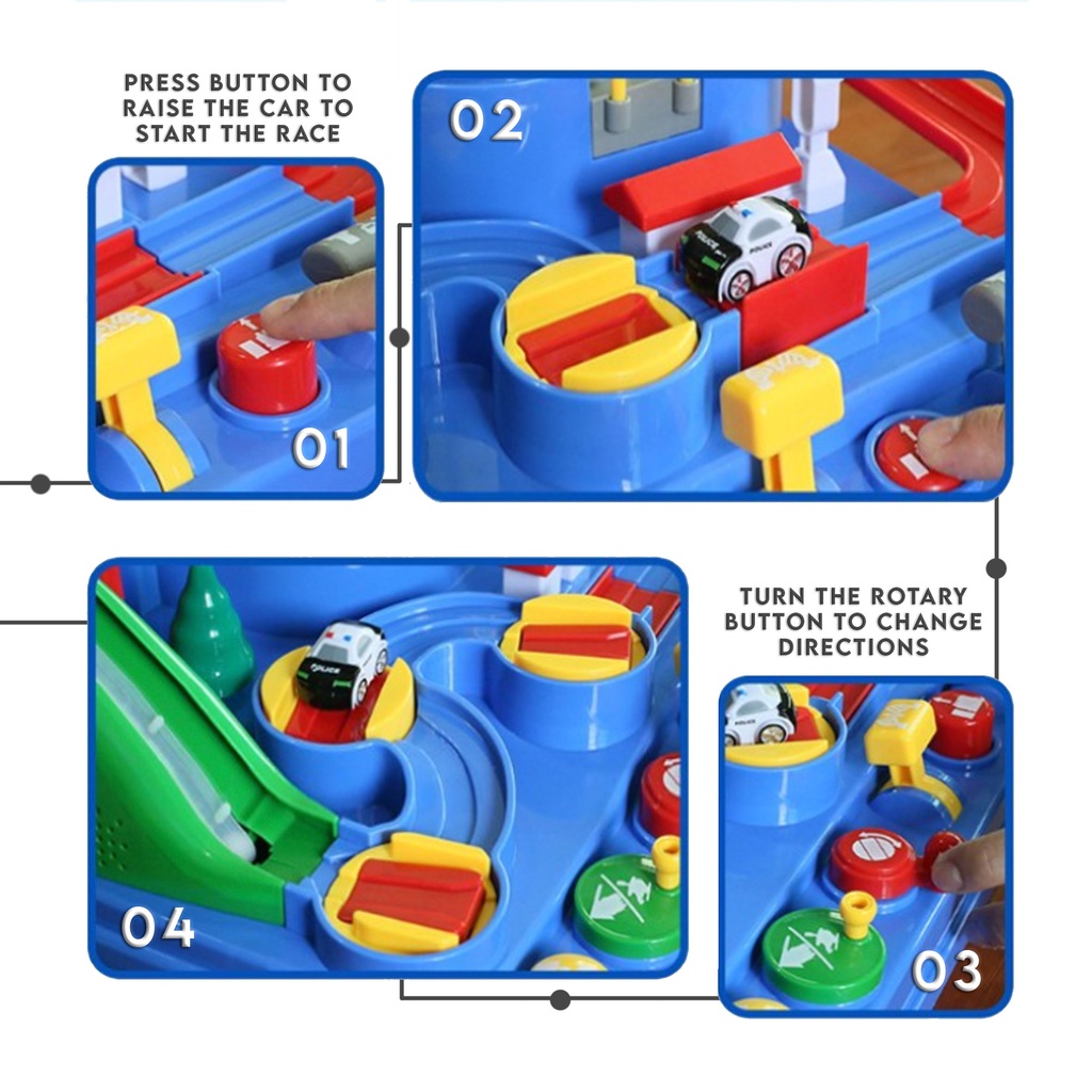 thumbnail image 2 of Mostop Kids Race Track Game Car Adventure Toy For 3 4 5 6 7 Years Old Boys Girls 2 of 14