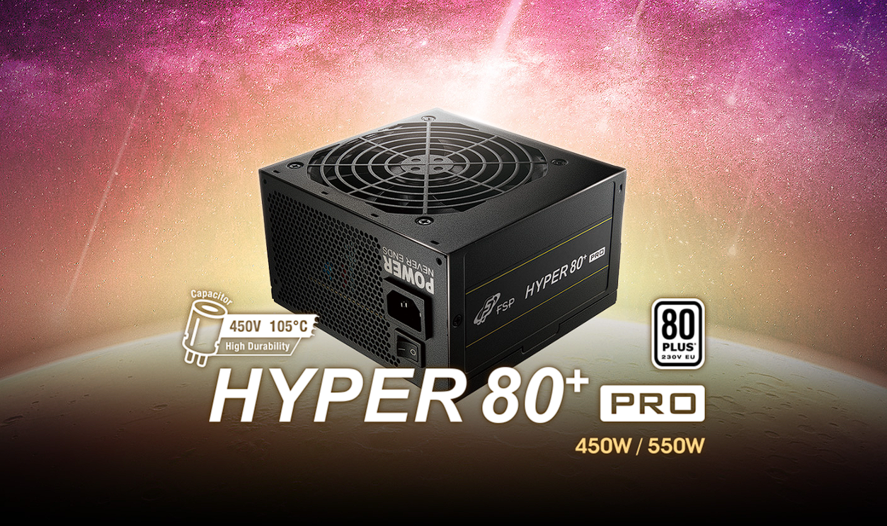 FSP Hyper 80+ Pro 80 Plus Bronze Non Modular Power Supply PSU 450W/550W ...