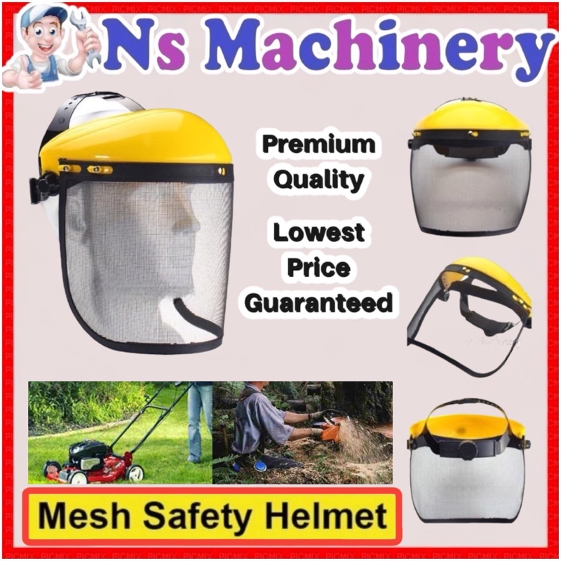 Full Face Mask Protective Visor Safety Helmet Hat Chainsaw Brush Cutter ...