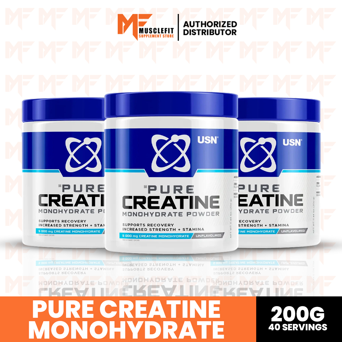 USN Pure Creatine Monohydrate Unflavored 200 g [ 40 serving ] 410 g ...