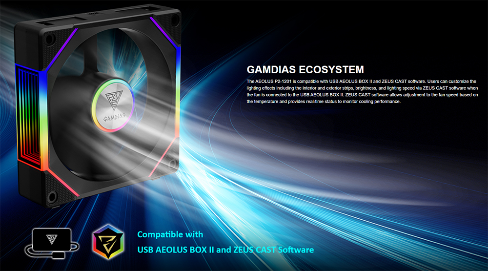 Gamdias AEOLUS P2 120mm PC Case and Radiator Fan ARGB PWM Swappable ...