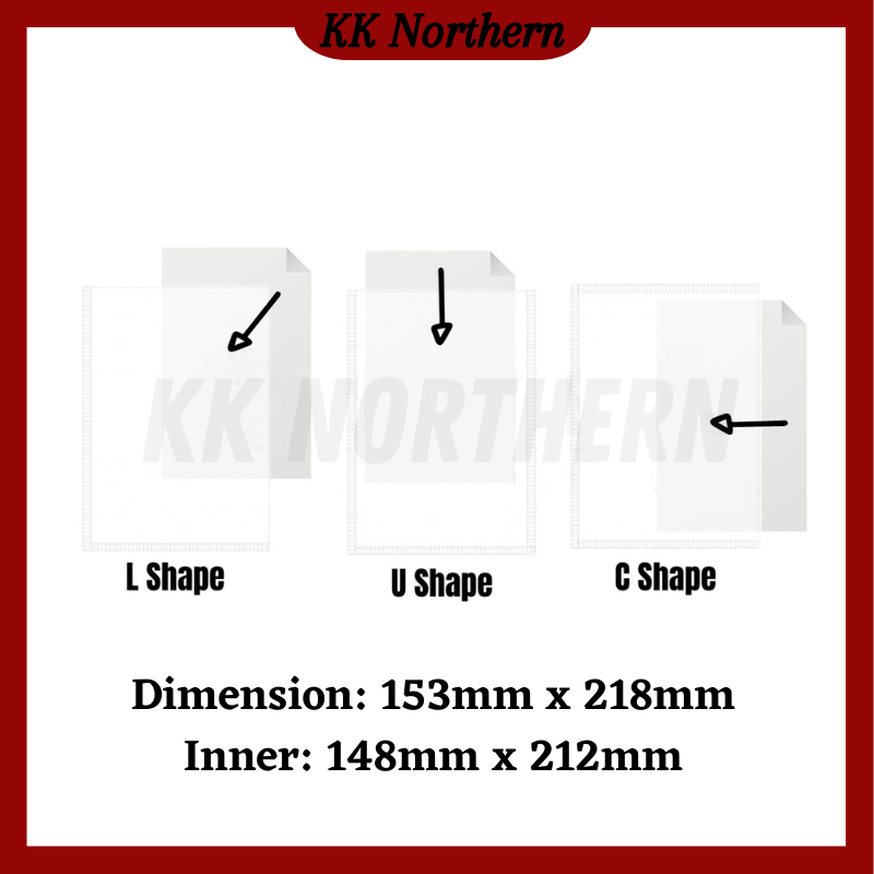 EMI A5 Clear Folder A5 File PVC Document Clear Holder L Shape U Shape C ...