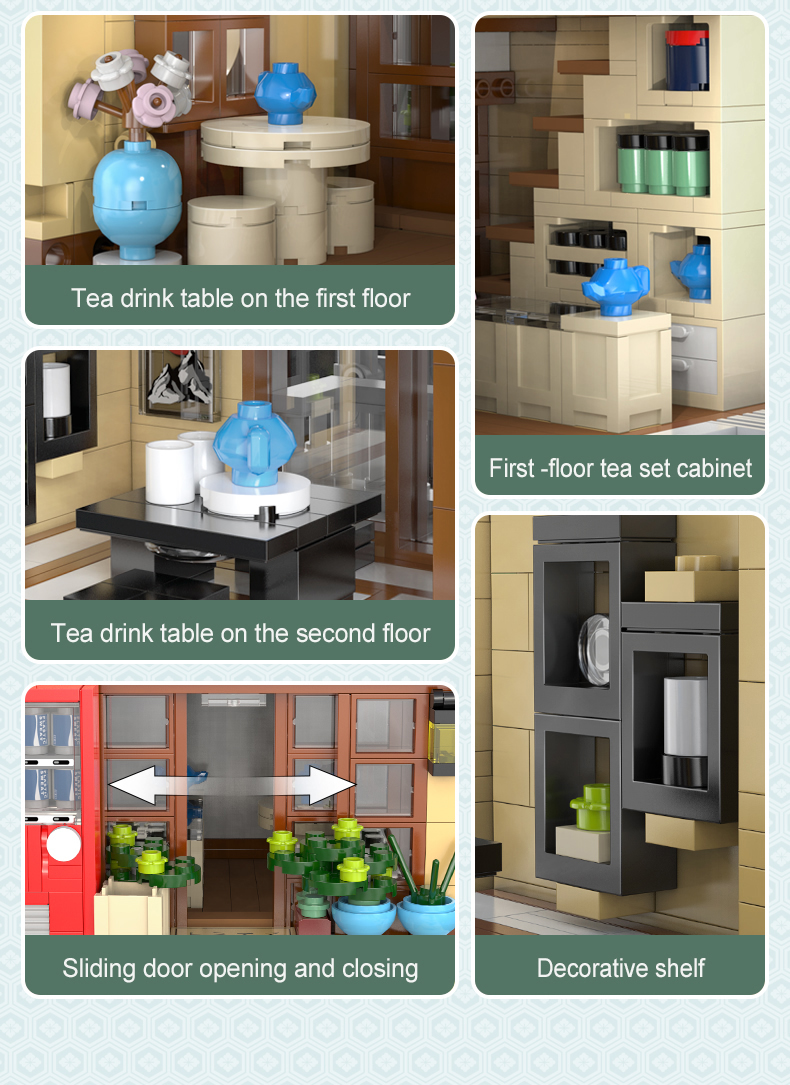 CaDA Japanese Wind Tea House C66010W Buildings Block Toy Set (1200 ...