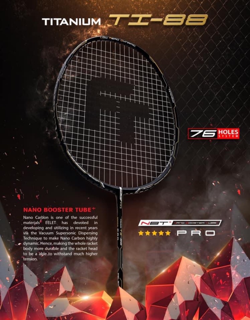 FELET Titanium 88 TI-88 Titanium 3U & 4U Professional Badminton Racket ...