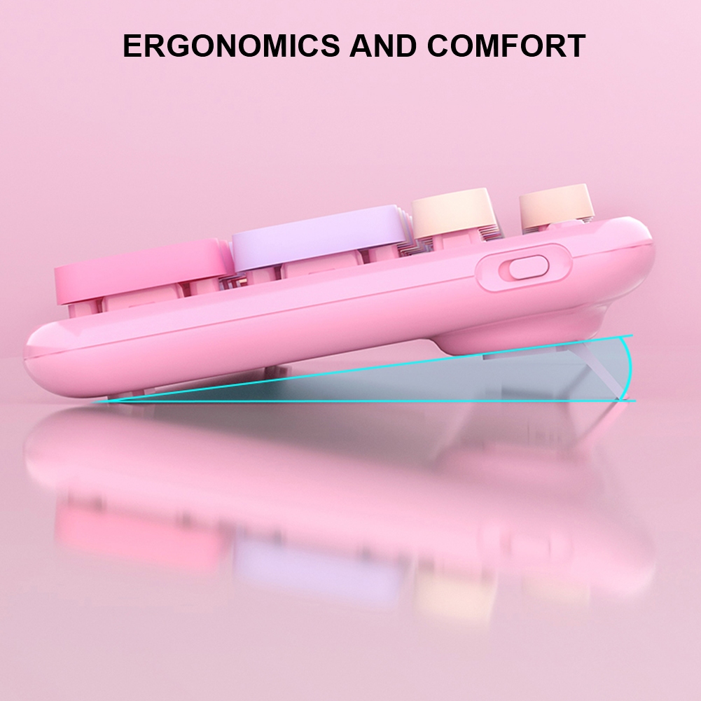 AULA AC306 Wireless Keyboard Mouse Combo Colorful Pink Blue Purple ...