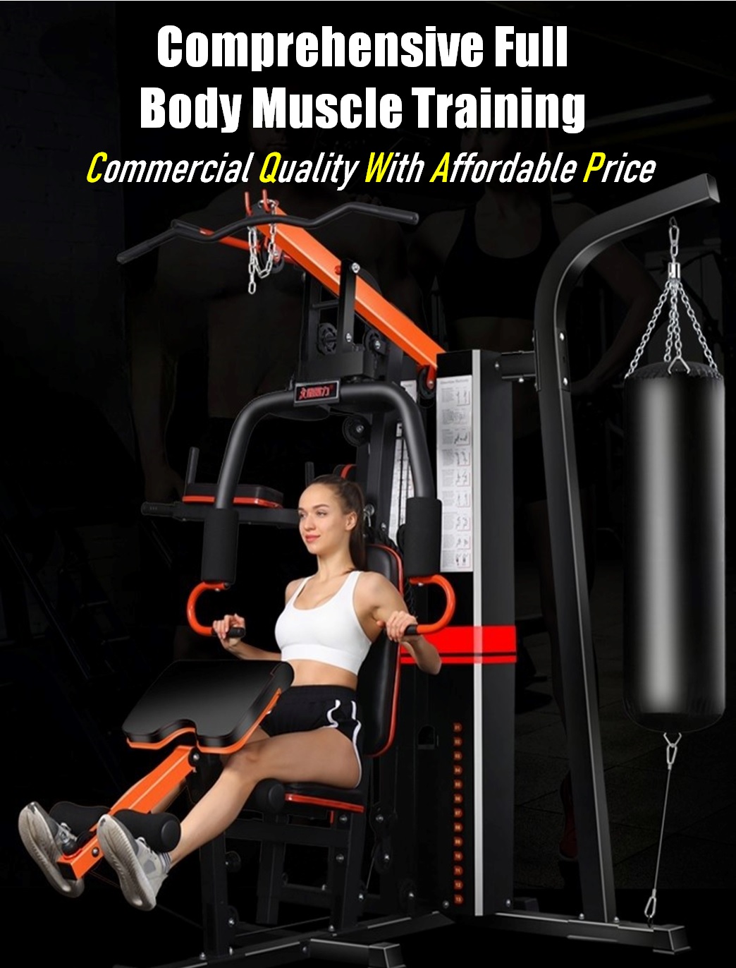 ADsports 708 Premium 3-Person Multi-Station Workout Equipment ...