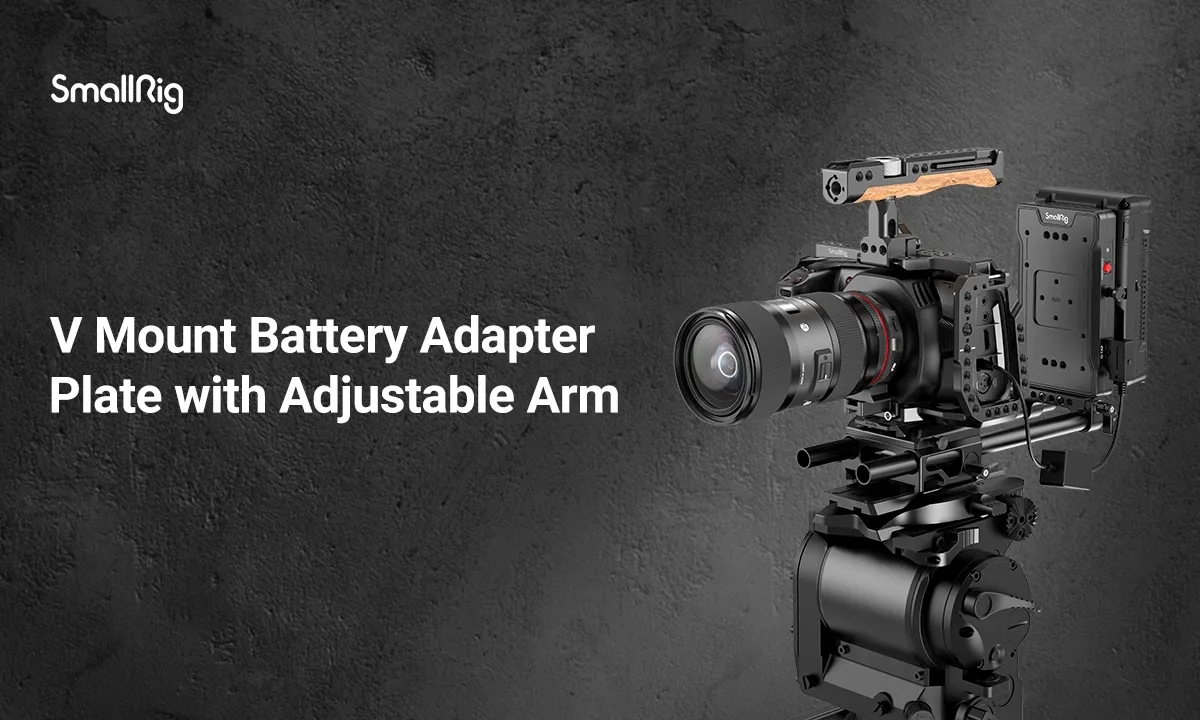 SmallRig V-Mount Battery Adapter Plate with 15mm LWS Rod Clamp ...