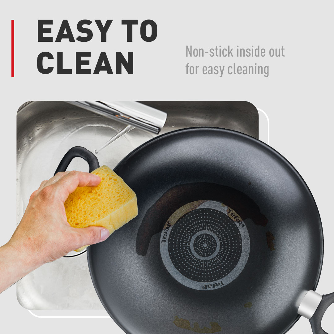 Tefal Cook Easy Wok with lid 36cm (Non-stick Cookware, Mineralia Non ...