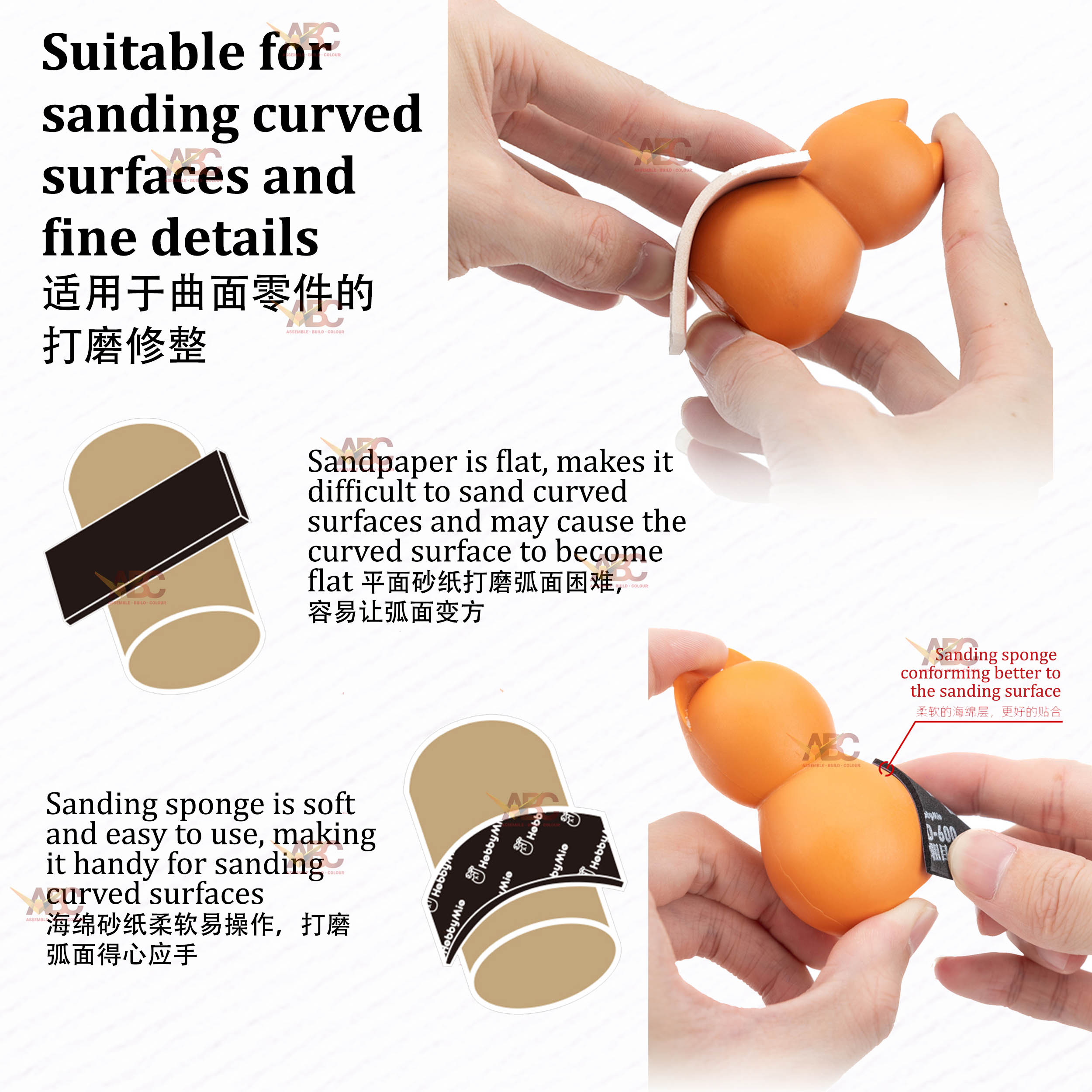 (HobbyMio) Ultra Thin Sanding Sponge 2mm Softback Sandpaper 240 400