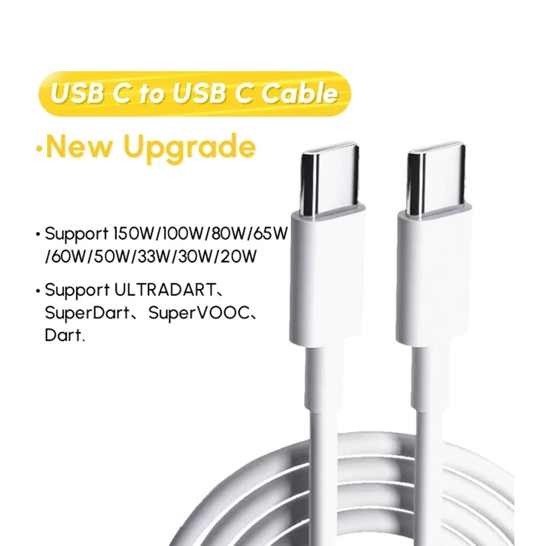 80W Caricatore Rapido con Cavo USB C 2M SUPERVOOC Charge per OPPO Find X5 X3/2Neo/Reno12 11 F 10 8 Pro,Caricatore Rapido Charge VOOC con Cavo USB Type -C per OnePlus 12 12R 11