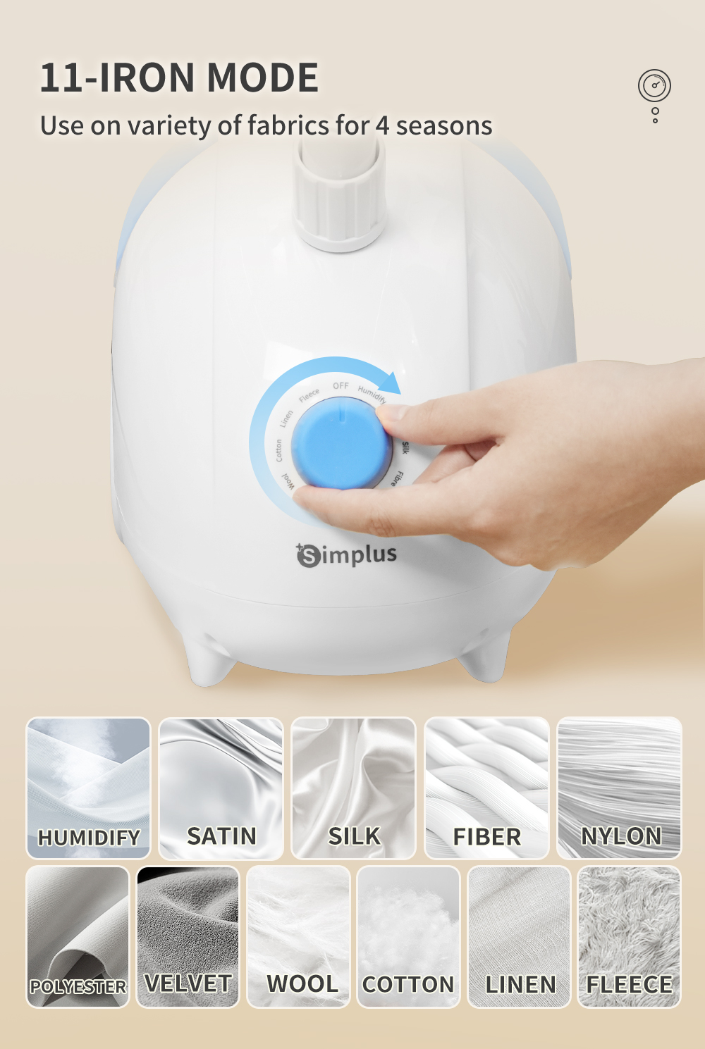 Simplus Iron Steam Garment Steamer 2000W 11-Iron Mode Stainless Steel ...