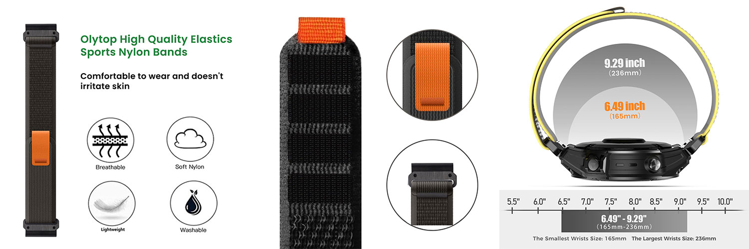 Dotzconnect 22MM / 26MM Quick Fit Trail Loop Nylon Band UltraFit Nylon ...